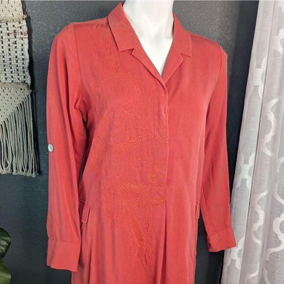 Soft Surroundings Weekender Embroidered Shirt Dress - Picture 4 of 10